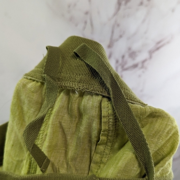 Toad & Co Shorts Womens Small Linen Roll Bermuda Pull On Elastic Chartreuse - Picture 9 of 11